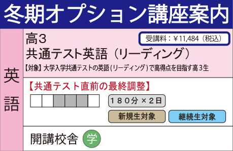 共通テスト英語(リーディング)