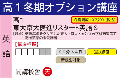 東大京大医進リスタート英語S