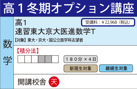 速習東大京大医進数学T