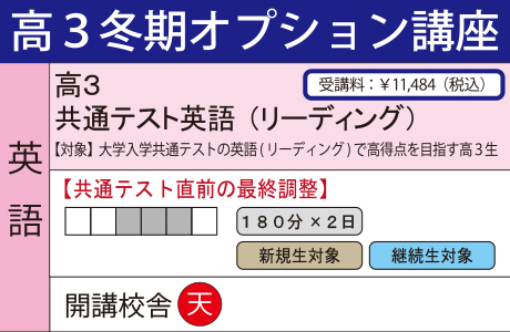 共通テスト英語(リーディング)