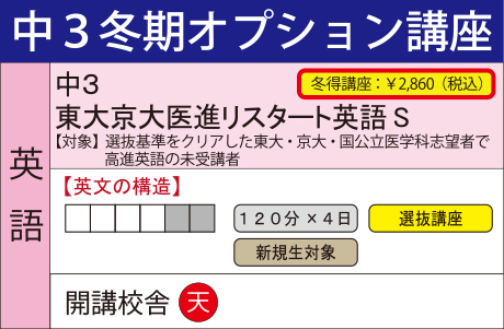 東大京大医進リスタート英語S