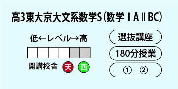 高３東大京大文系数学Ｓ（数学ⅠＡⅡＢＣ）