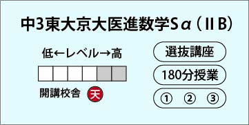 中３東大京大医進数学Ｓα（ⅡB）