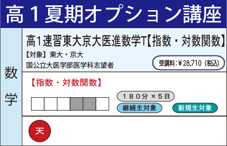 高１速習東大京大医進数学Ｔ【指数・対数関数】