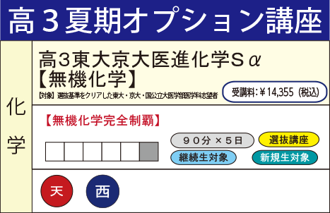 高３東大京大医進化学Ｓα【無機化学】