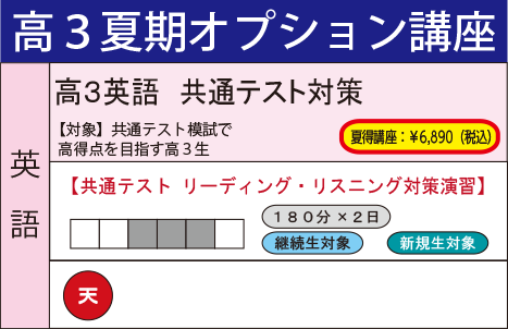 高３英語　共通テスト対策