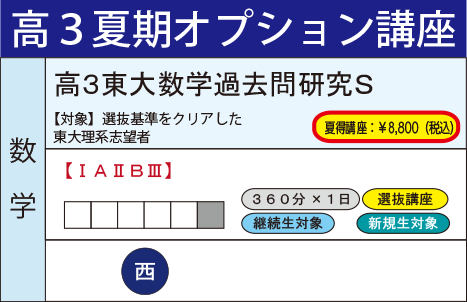 高3東大数学過去問研究S