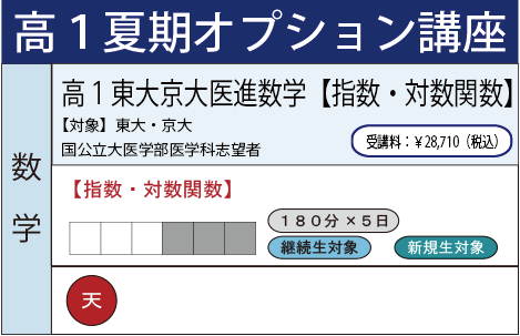 高1速習東大京大医進数学T【指数・対数関数】